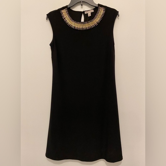 Black Sleeveless Dress Size M Gold Design‎ - Picture 1 of 3